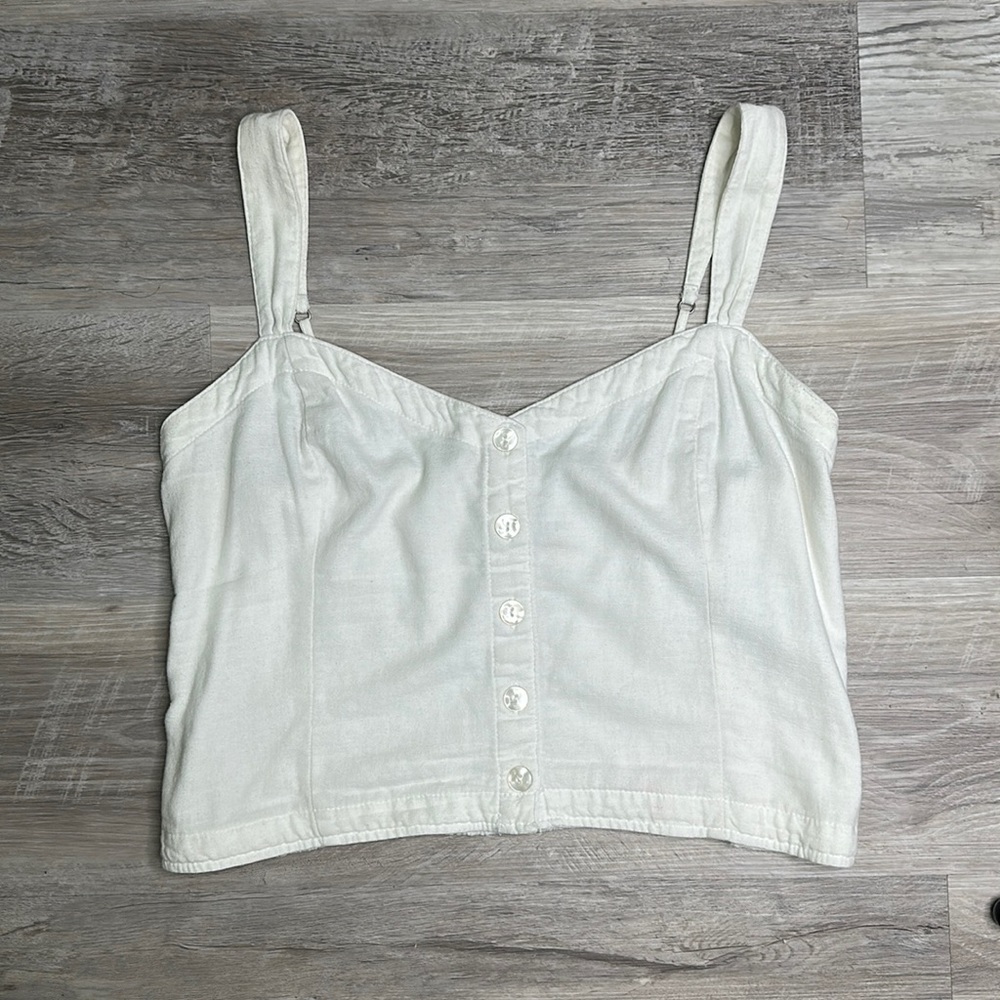 Abercrombie & Fitch - linen blend top white size L